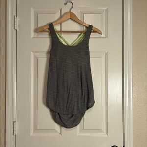 Lululemon Athletica Gray Tank Top with Lime Details